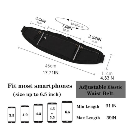 Adjustable Running Pouch Runners Belt Workout Waist Bag Elastic Slim Phone Holder Fanny Pack for Unisex Jogging Pocket