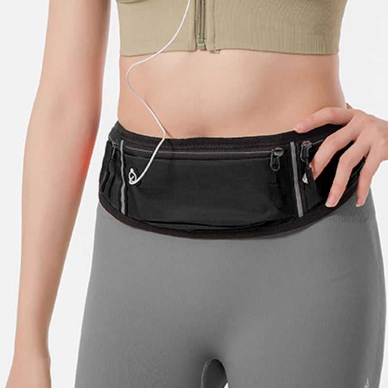 Adjustable Running Pouch Runners Belt Workout Waist Bag Elastic Slim Phone Holder Fanny Pack for Unisex Jogging Pocket
