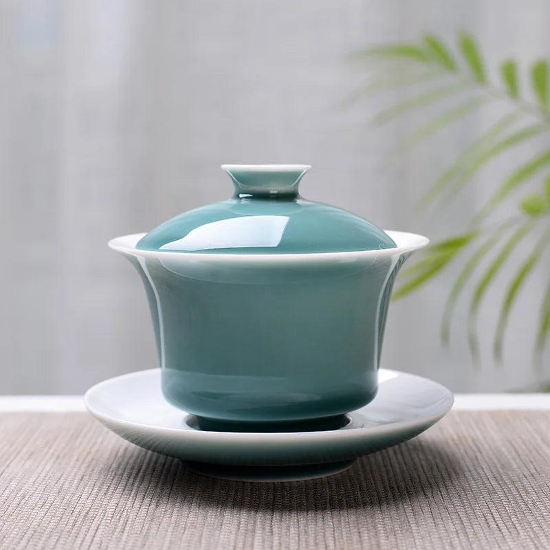Advanced Obsidian Tea Tureen 150ml KungFu Tea Set,Chinese Kung Fu Flower Gaiwan Puer Kettle,Teapot lovers must have