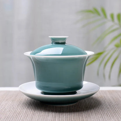 Advanced Obsidian Tea Tureen 150ml KungFu Tea Set,Chinese Kung Fu Flower Gaiwan Puer Kettle,Teapot lovers must have