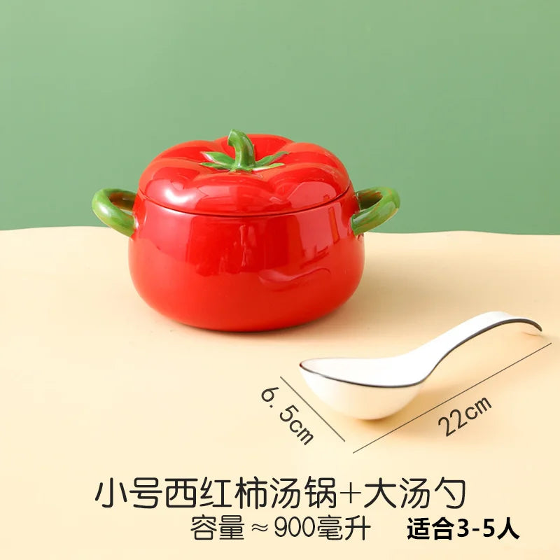 Aears Cooking Pots Household Student Dormitory Cast Iron Pot With Ceramic Tomato Pan High Appearance Level Cache Pot