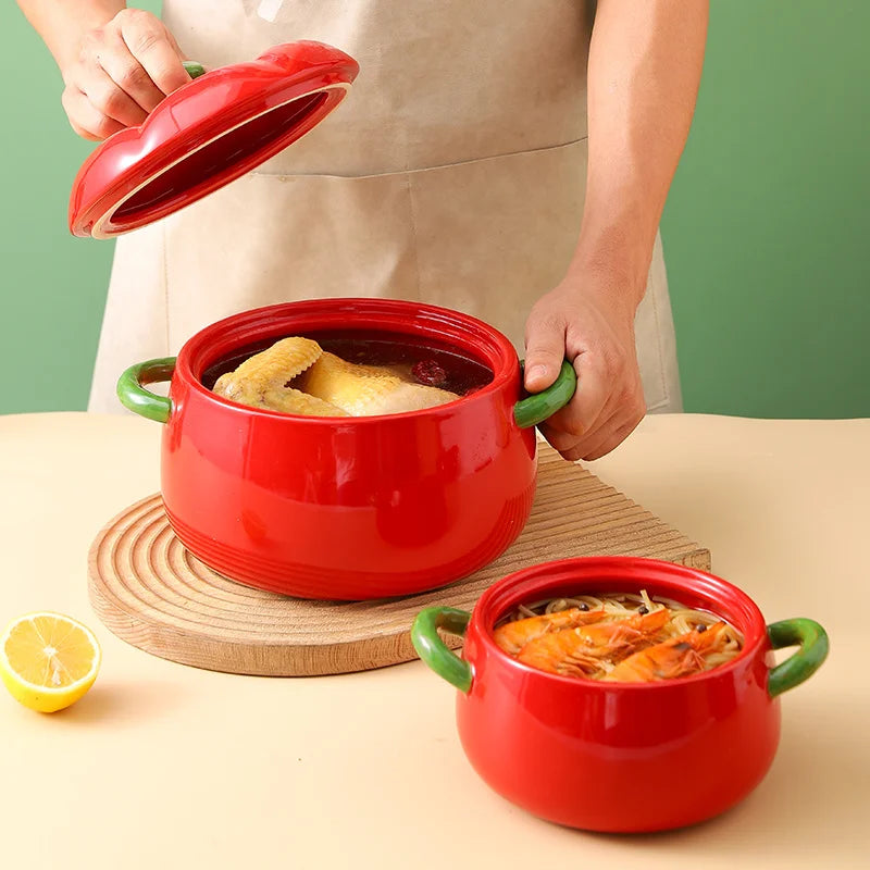 Aears Cooking Pots Household Student Dormitory Cast Iron Pot With Ceramic Tomato Pan High Appearance Level Cache Pot