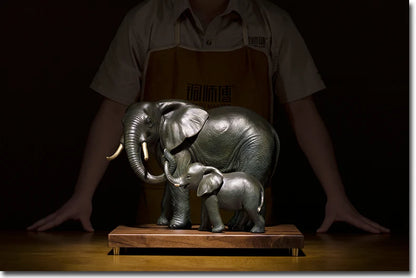 African culture Asia Thailand HOME company Business Decor art Elephant Family ART bronze sculpture statue Large good gift