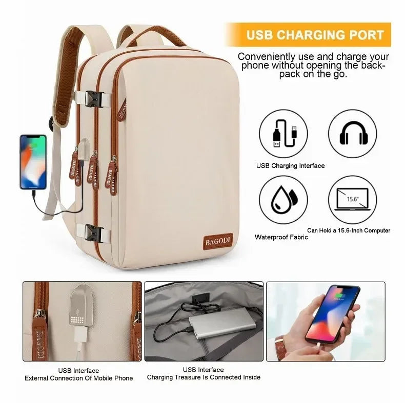 Airplane Travel Backpack For Women Men Laptop Bag Luggage Man Large Capacity Business Bags Expandable Multifunctional Backpacks