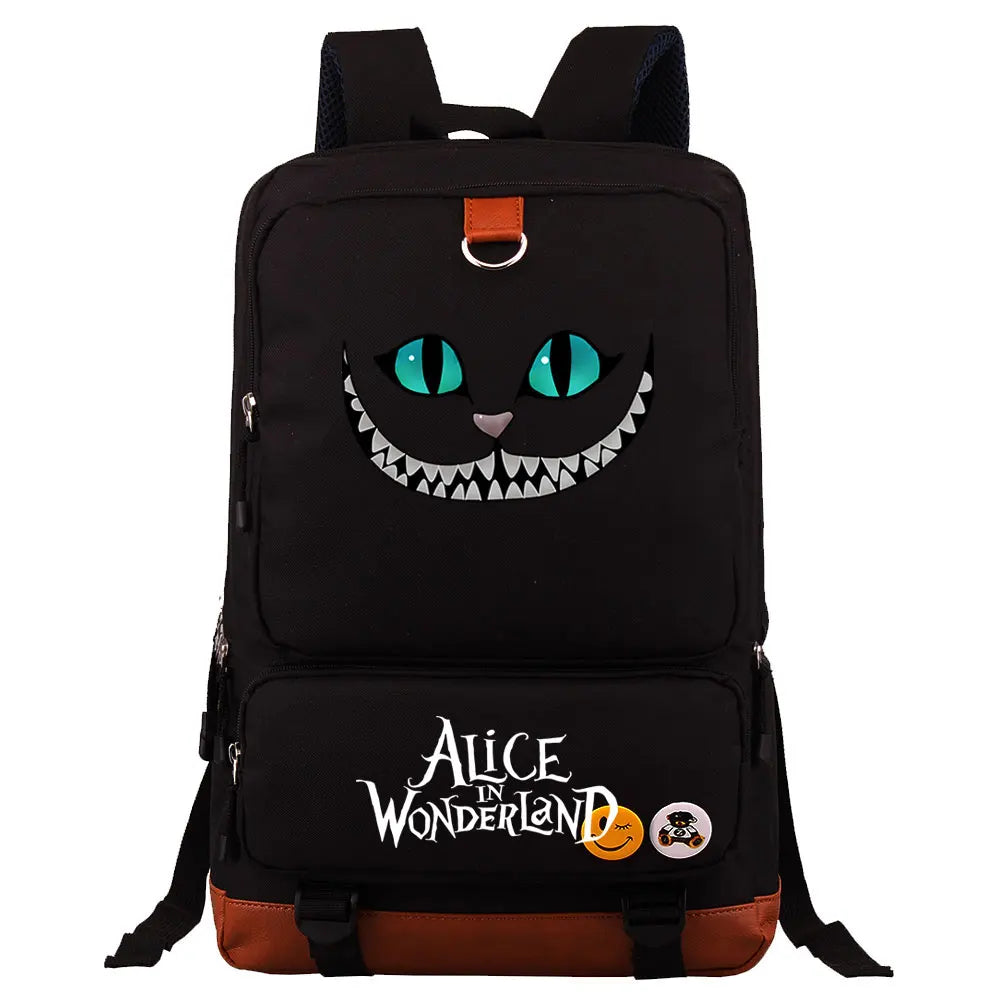 Alice In Wonderland Boys Girls Kids School Book Bags Women Bagpack Teenagers Men Laptop Travel Student Backpack