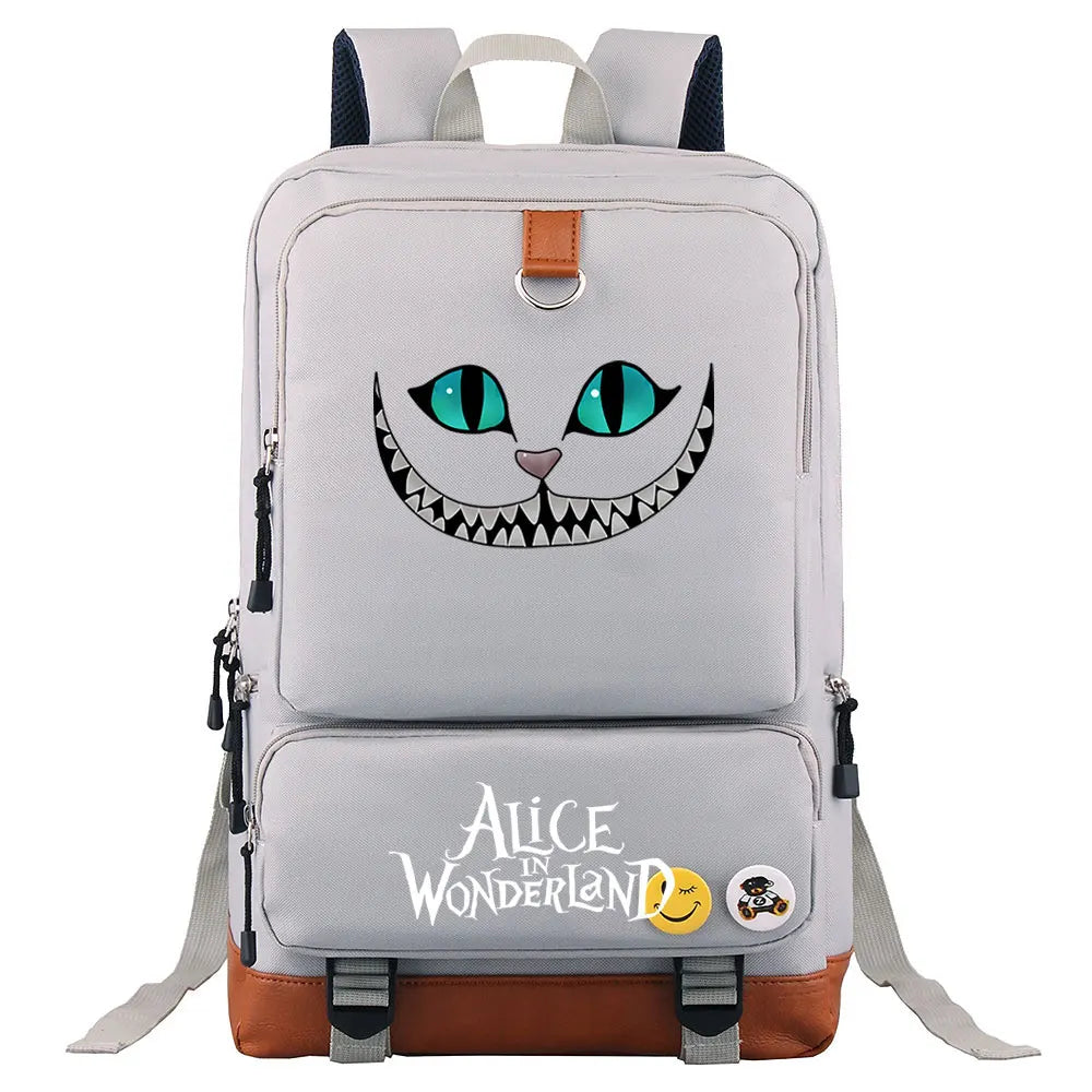 Alice In Wonderland Boys Girls Kids School Book Bags Women Bagpack Teenagers Men Laptop Travel Student Backpack