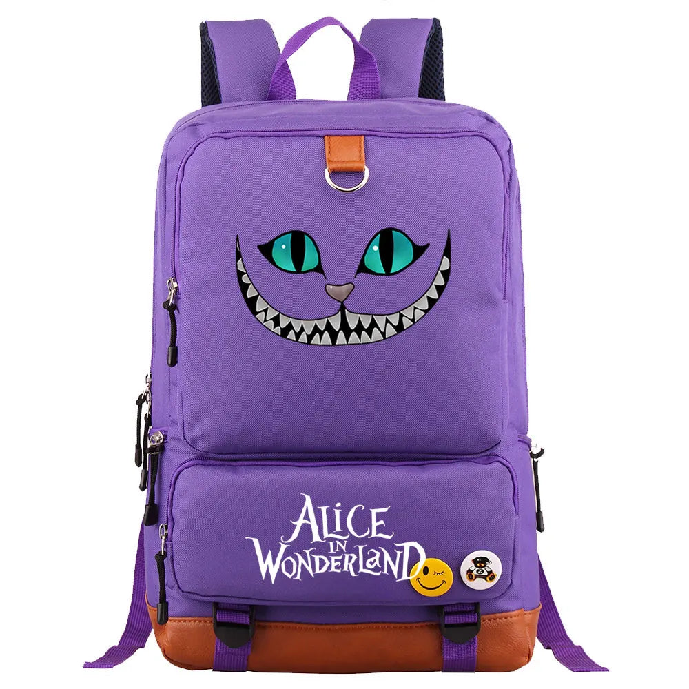 Alice In Wonderland Boys Girls Kids School Book Bags Women Bagpack Teenagers Men Laptop Travel Student Backpack