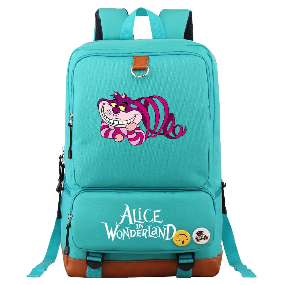 Alice In Wonderland Boys Girls Kids School Book Bags Women Bagpack Teenagers Men Laptop Travel Student Backpack