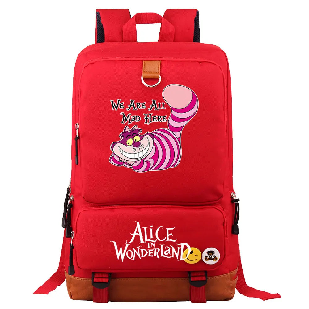 Alice In Wonderland Boys Girls Kids School Book Bags Women Bagpack Teenagers Men Laptop Travel Student Backpack