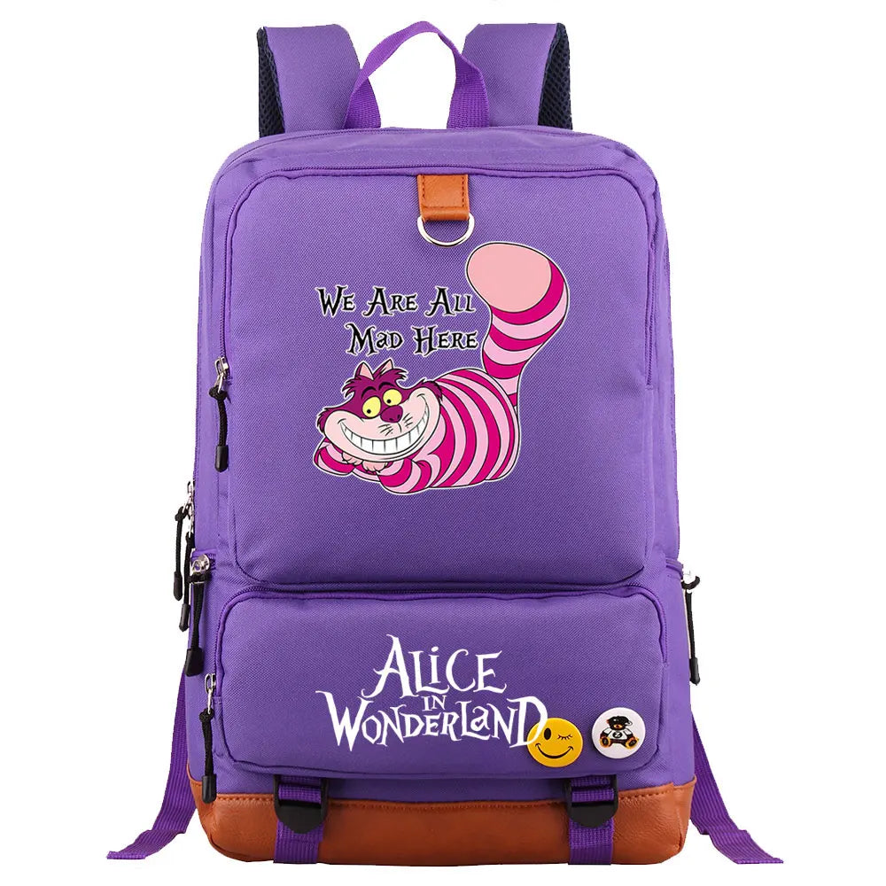 Alice In Wonderland Boys Girls Kids School Book Bags Women Bagpack Teenagers Men Laptop Travel Student Backpack