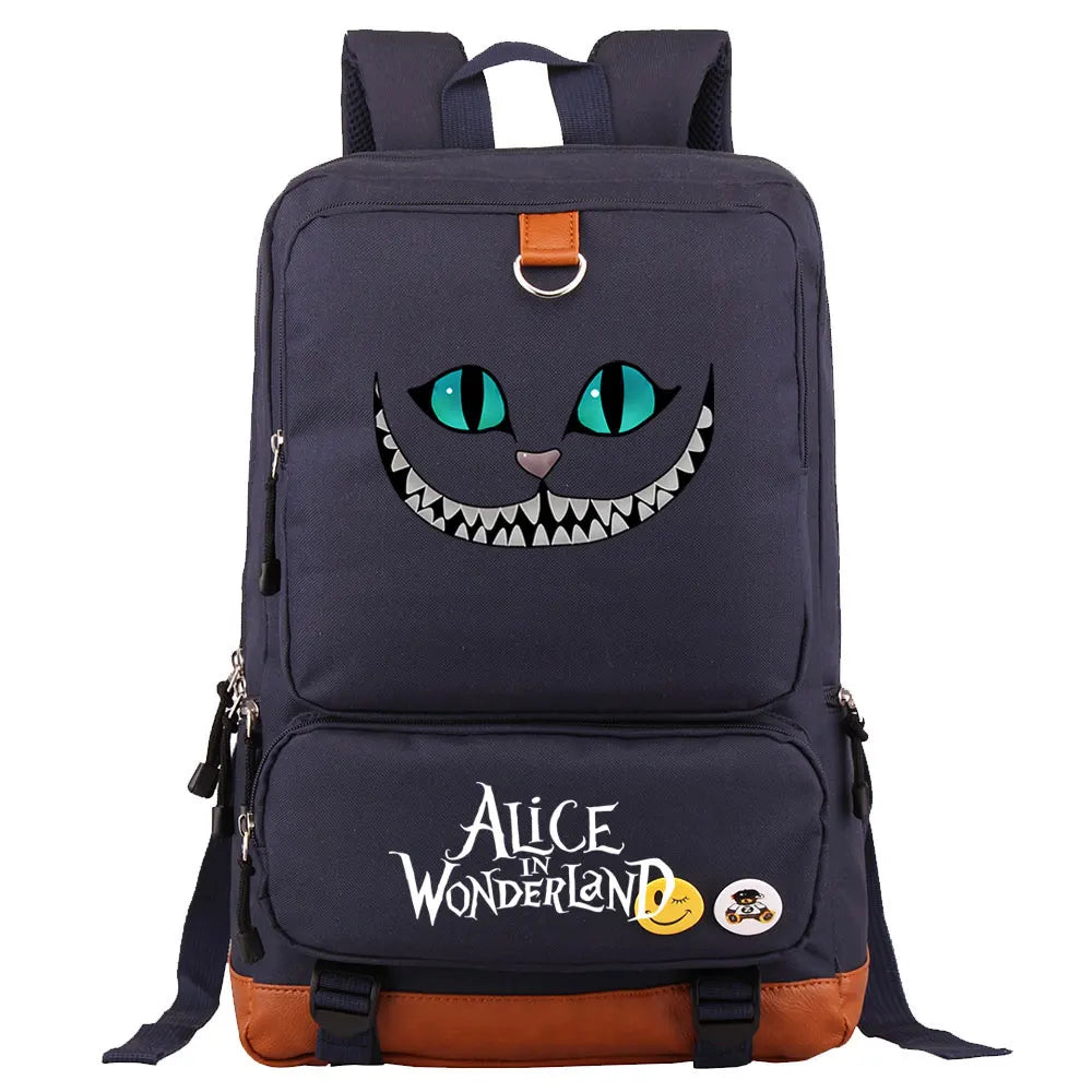 Alice In Wonderland Boys Girls Kids School Book Bags Women Bagpack Teenagers Men Laptop Travel Student Backpack