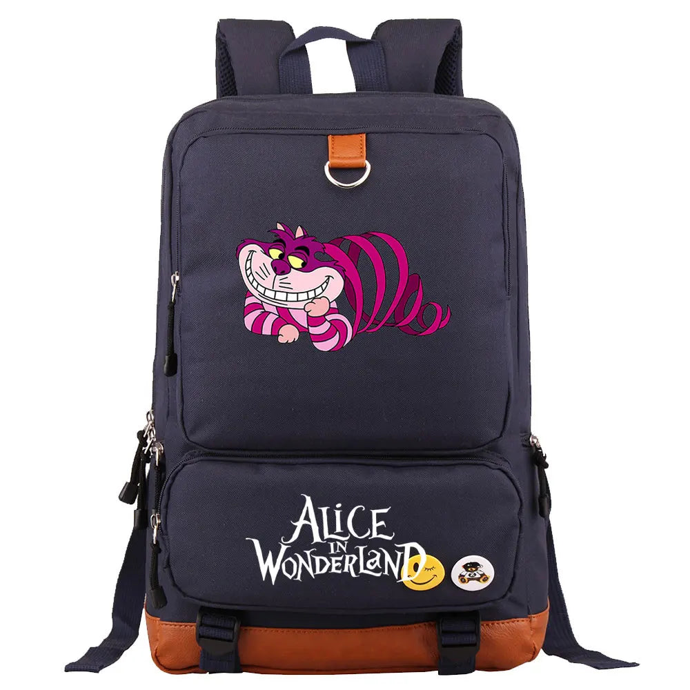 Alice In Wonderland Boys Girls Kids School Book Bags Women Bagpack Teenagers Men Laptop Travel Student Backpack