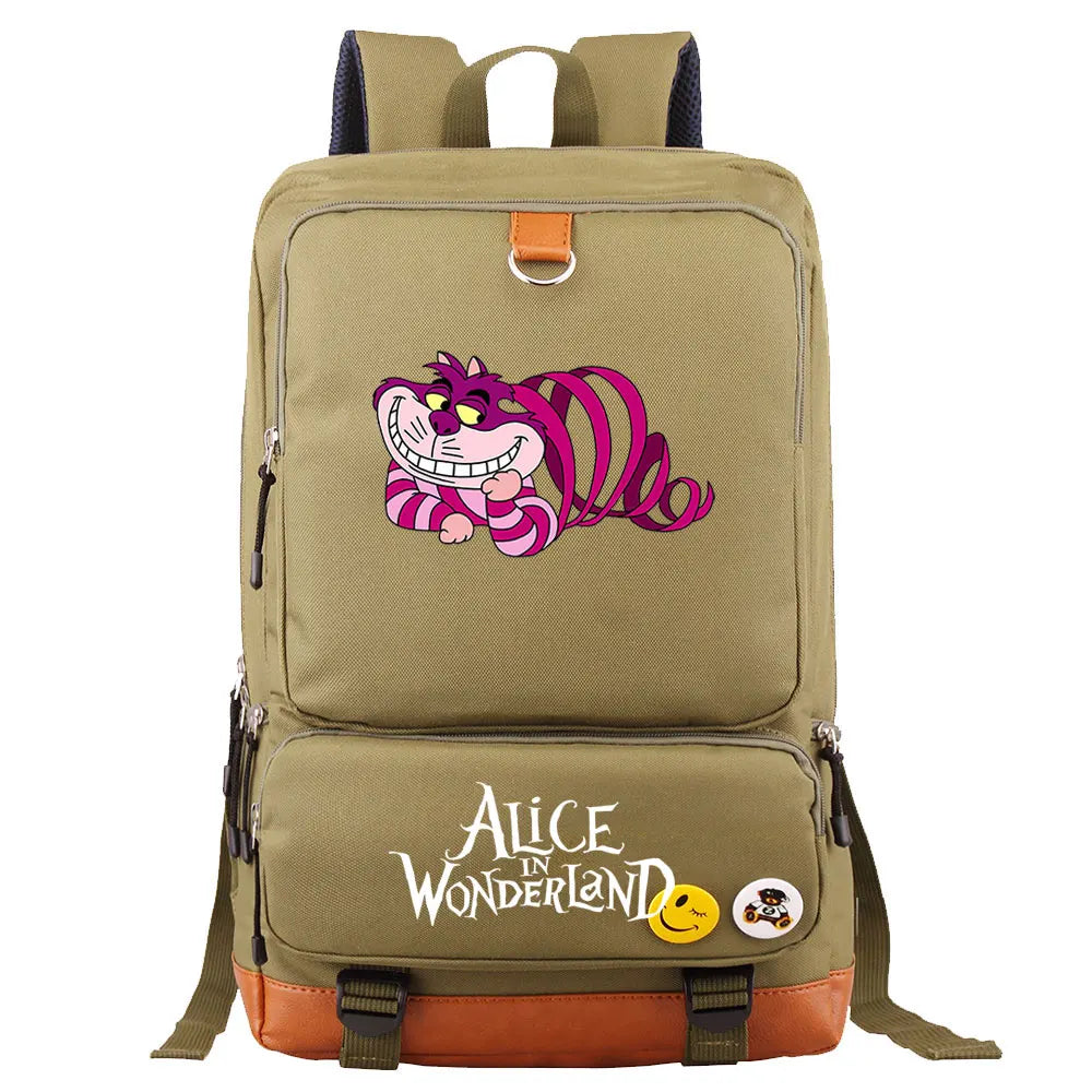 Alice In Wonderland Boys Girls Kids School Book Bags Women Bagpack Teenagers Men Laptop Travel Student Backpack