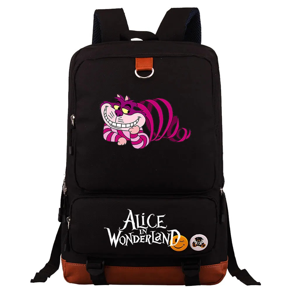 Alice In Wonderland Boys Girls Kids School Book Bags Women Bagpack Teenagers Men Laptop Travel Student Backpack