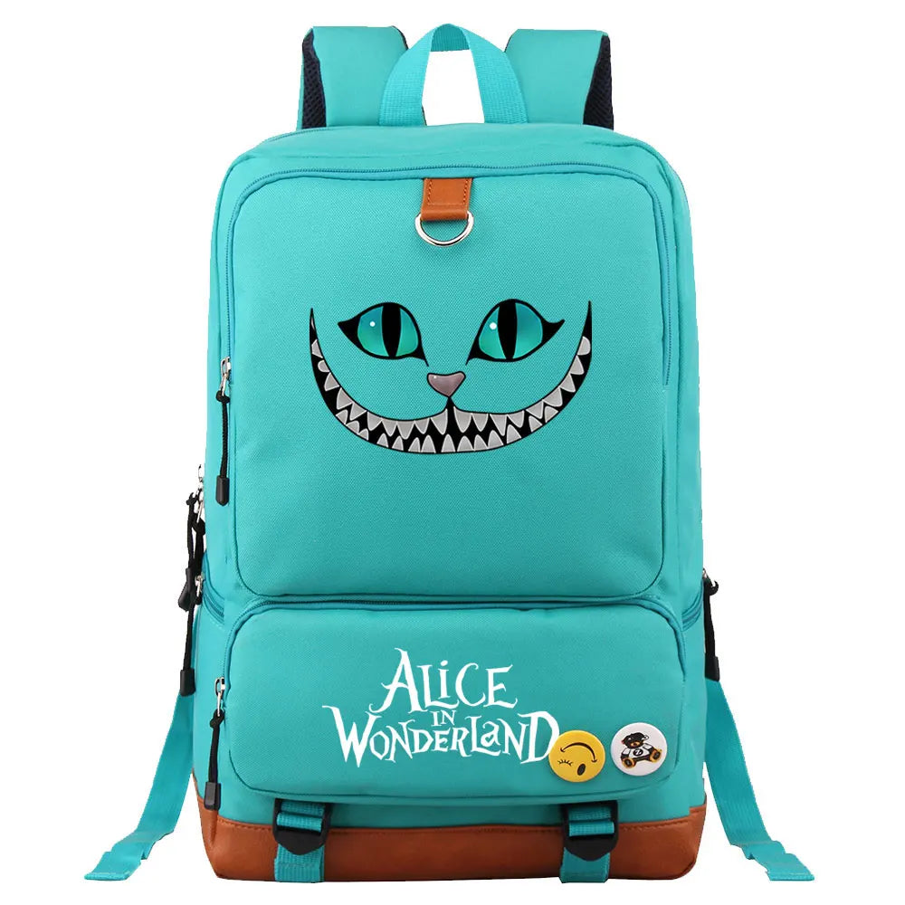 Alice In Wonderland Boys Girls Kids School Book Bags Women Bagpack Teenagers Men Laptop Travel Student Backpack