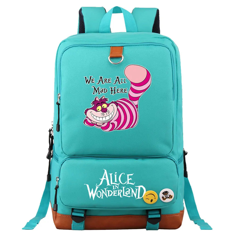 Alice In Wonderland Boys Girls Kids School Book Bags Women Bagpack Teenagers Men Laptop Travel Student Backpack