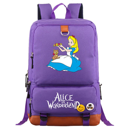 Alice In Wonderland Boys Girls Kids School Book Bags Women Bagpack Teenagers Men Laptop Travel Student Backpack