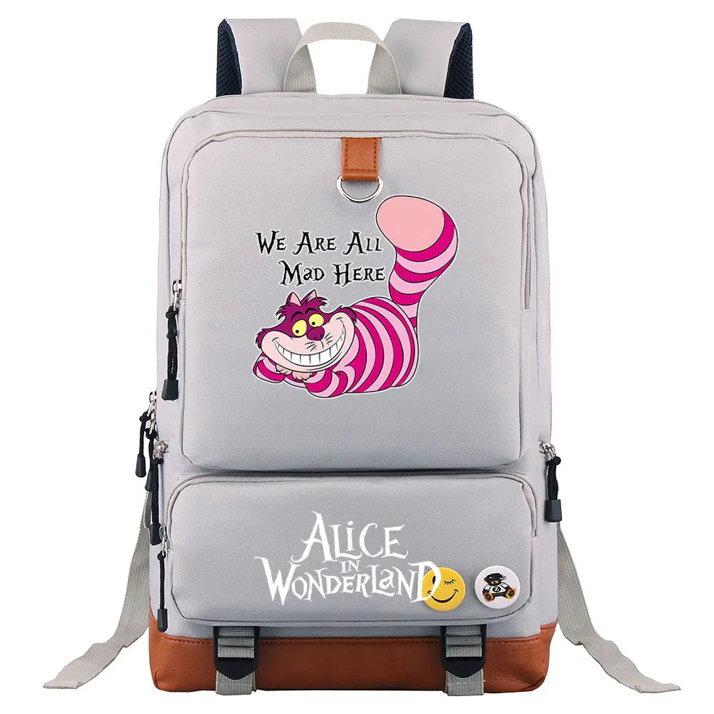 Alice In Wonderland Boys Girls Kids School Book Bags Women Bagpack Teenagers Men Laptop Travel Student Backpack