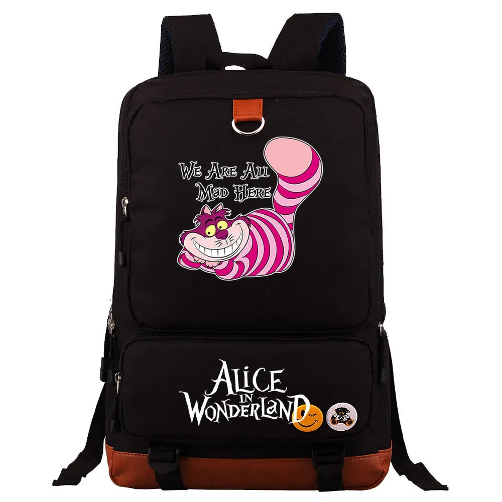 Alice In Wonderland Boys Girls Kids School Book Bags Women Bagpack Teenagers Men Laptop Travel Student Backpack