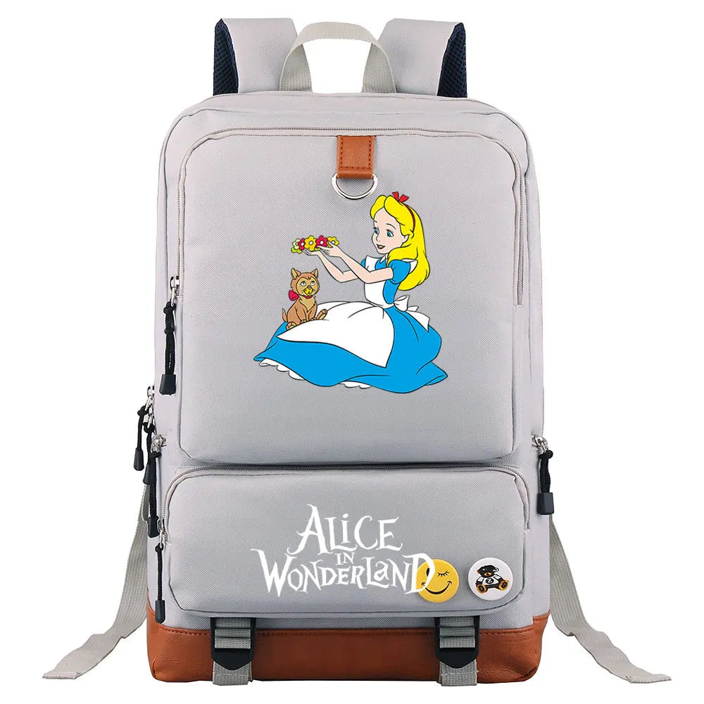 Alice In Wonderland Boys Girls Kids School Book Bags Women Bagpack Teenagers Men Laptop Travel Student Backpack