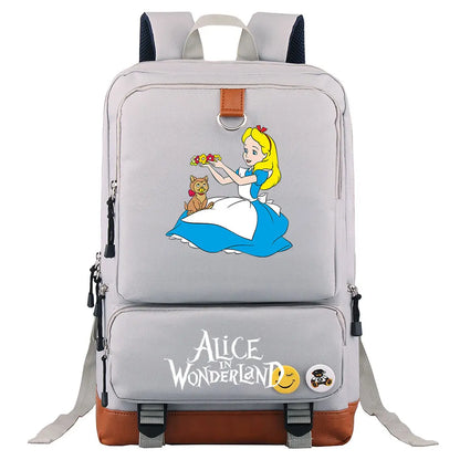 Alice In Wonderland Boys Girls Kids School Book Bags Women Bagpack Teenagers Men Laptop Travel Student Backpack