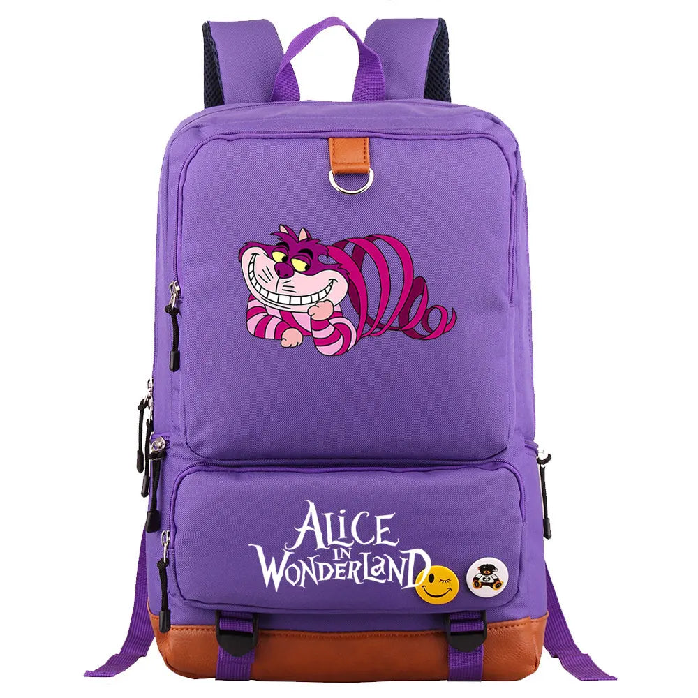 Alice In Wonderland Boys Girls Kids School Book Bags Women Bagpack Teenagers Men Laptop Travel Student Backpack