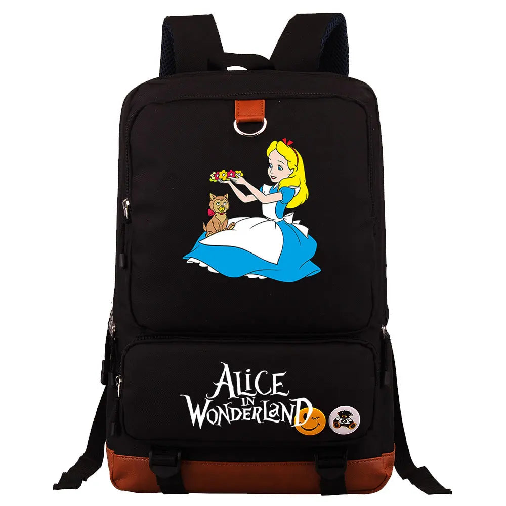 Alice In Wonderland Boys Girls Kids School Book Bags Women Bagpack Teenagers Men Laptop Travel Student Backpack
