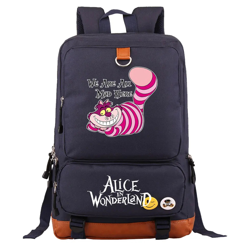 Alice In Wonderland Boys Girls Kids School Book Bags Women Bagpack Teenagers Men Laptop Travel Student Backpack