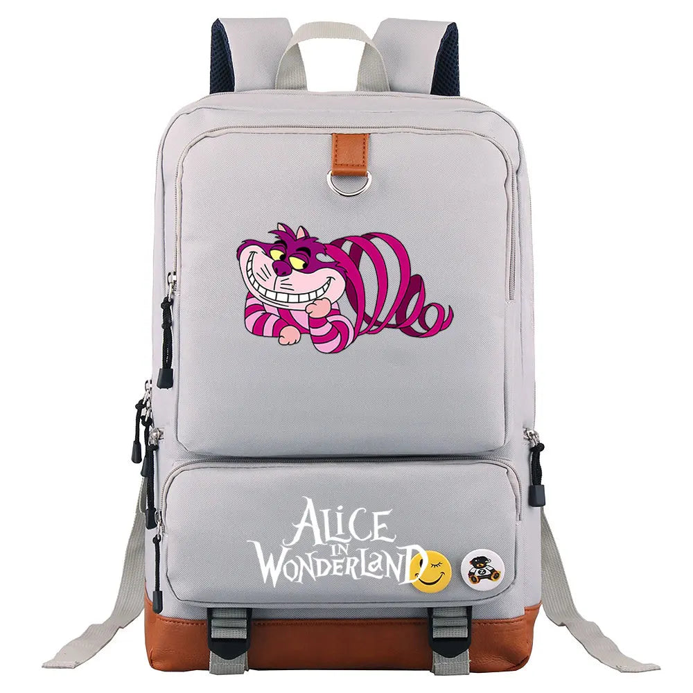 Alice In Wonderland Boys Girls Kids School Book Bags Women Bagpack Teenagers Men Laptop Travel Student Backpack