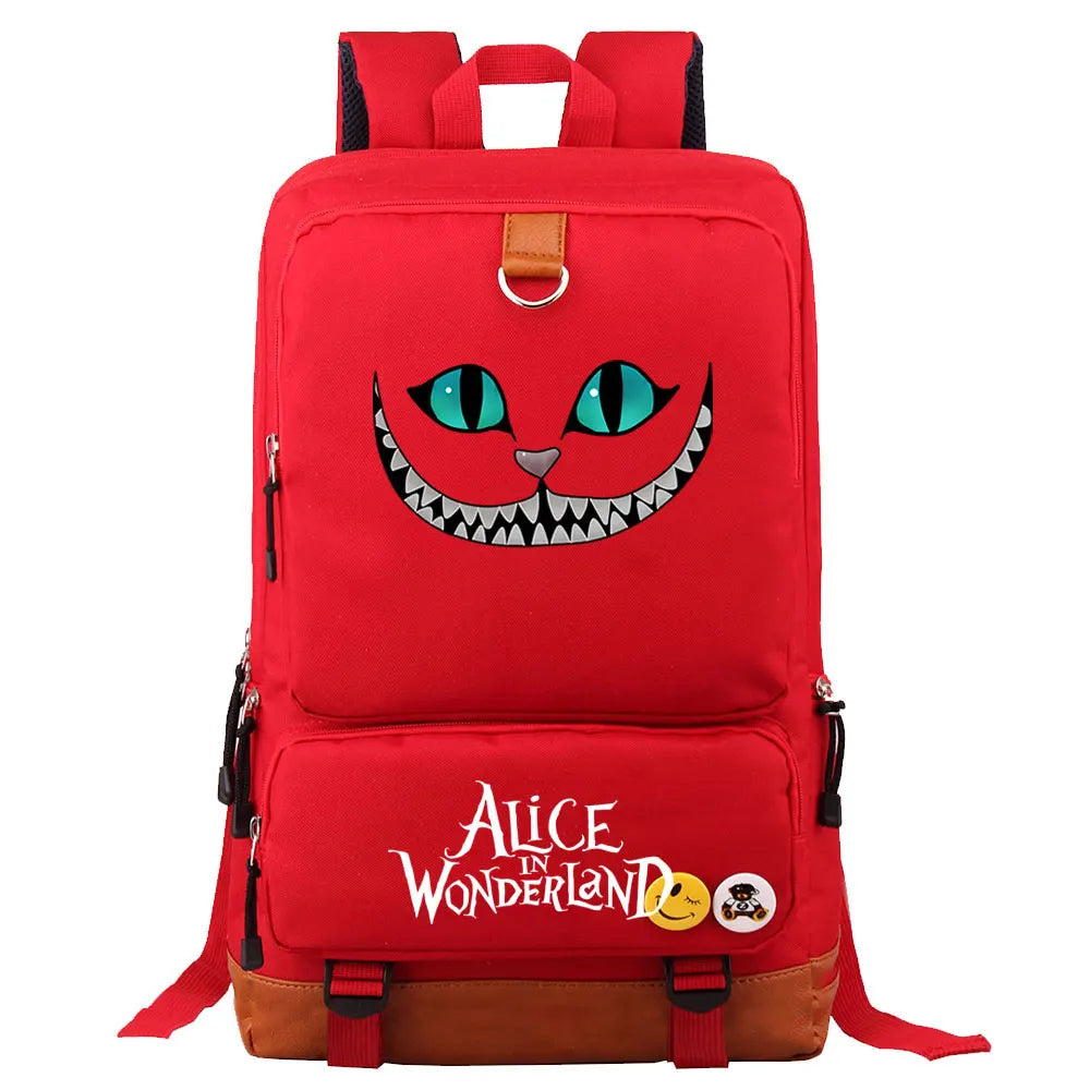 Alice In Wonderland Boys Girls Kids School Book Bags Women Bagpack Teenagers Men Laptop Travel Student Backpack