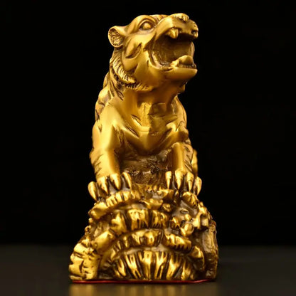 All Copper Chinese Zodiac Tiger Tiger Roaring Brings Wealth Home Office Desktop Fortune Gold Tiger Ornaments Auspicious Objects
