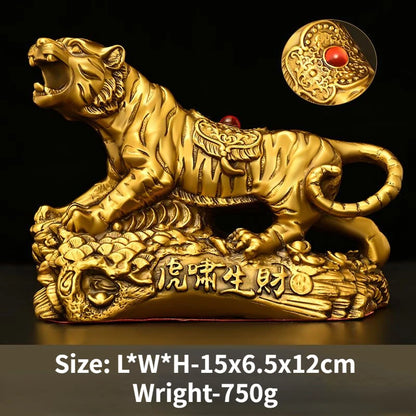 All Copper Chinese Zodiac Tiger Tiger Roaring Brings Wealth Home Office Desktop Fortune Gold Tiger Ornaments Auspicious Objects