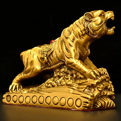 All Copper Chinese Zodiac Tiger Tiger Roaring Brings Wealth Home Office Desktop Fortune Gold Tiger Ornaments Auspicious Objects