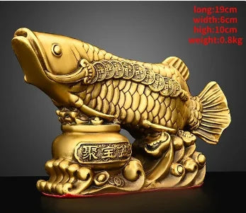 All Copper Fish Animal Ornaments Pot of Fish Gold Dragon Home Living Room Office Decor Figurines Crafts