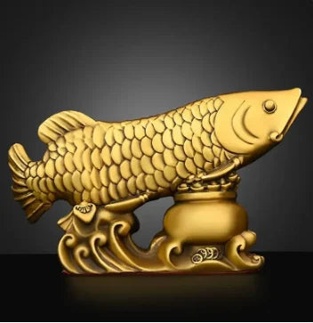 All Copper Fish Animal Ornaments Pot of Fish Gold Dragon Home Living Room Office Decor Figurines Crafts