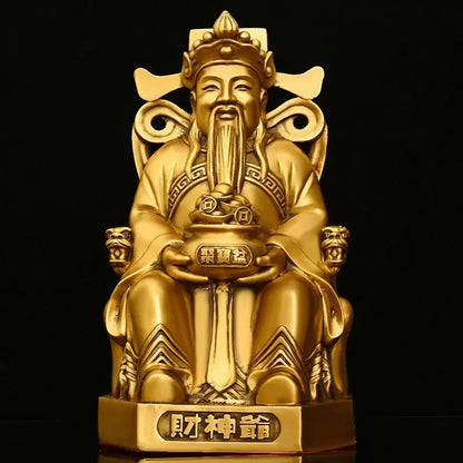 All Copper God of Wealth Ornaments Pot of Bronze Figure Statue Home Decor Office Desk  Sculptures