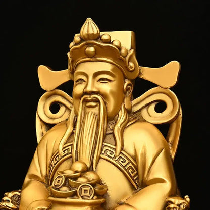 All Copper God of Wealth Ornaments Pot of Bronze Figure Statue Home Decor Office Desk  Sculptures