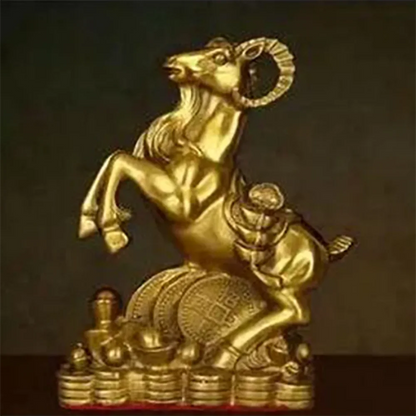 All copper lucky sheep money sheep ornaments home living room decoration office crafts new home Chinese