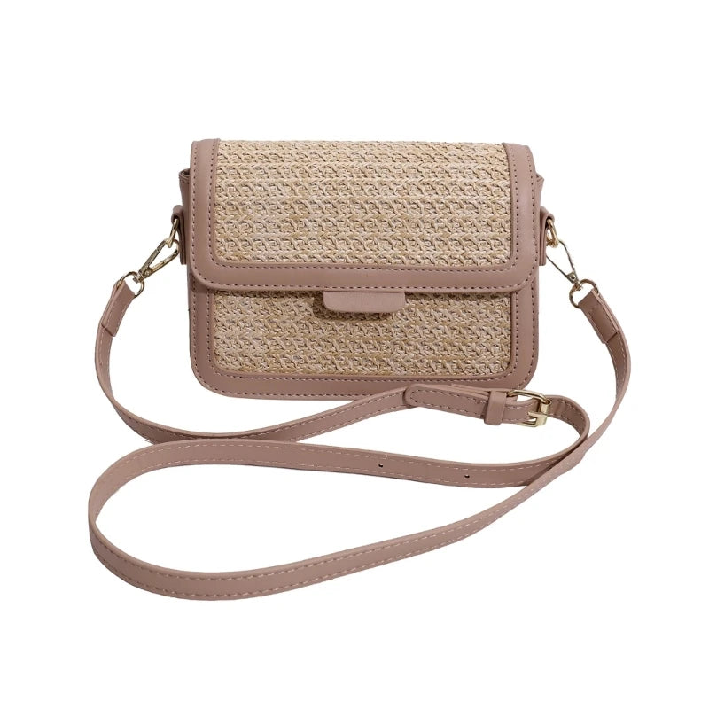 All-matching Crossbody Bag for Women Retro Straw Shoulder Bag Chic-Messenger Bag