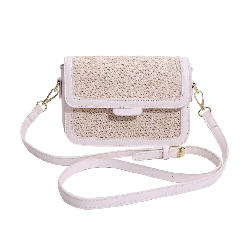 All-matching Crossbody Bag for Women Retro Straw Shoulder Bag Chic-Messenger Bag