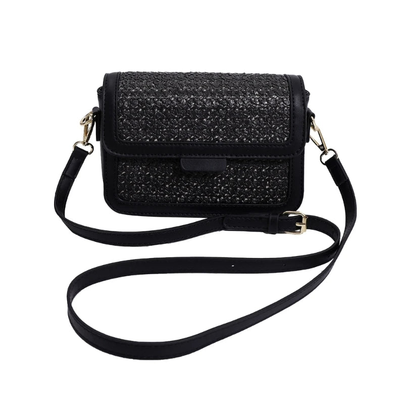 All-matching Crossbody Bag for Women Retro Straw Shoulder Bag Chic-Messenger Bag