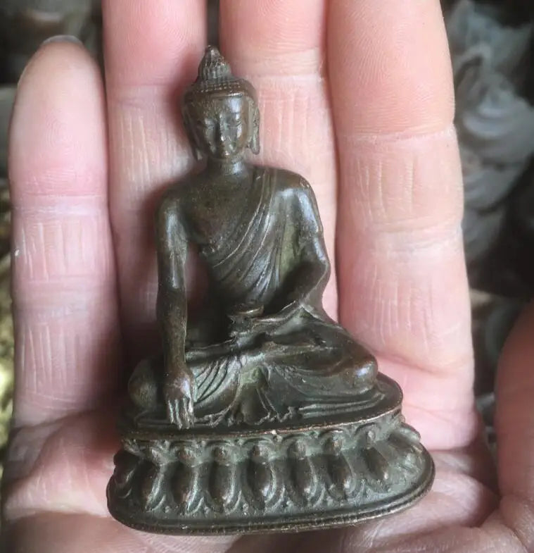 Alloy Buddha Ornament Four-Armed Avalokiteshvara Buddha Ornament Tibetan Guanyin Living Room Home Crafts Decoration Height 6cm