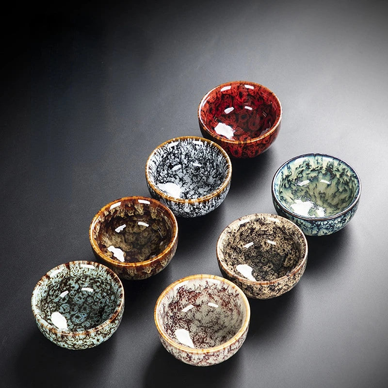 Alluvial Gold Ceramic Fambe Tea Cup Single Cup Jian Kiln Cup Temmoku Glaze Tea Cup Master Cup Personal Cup Tea Cup