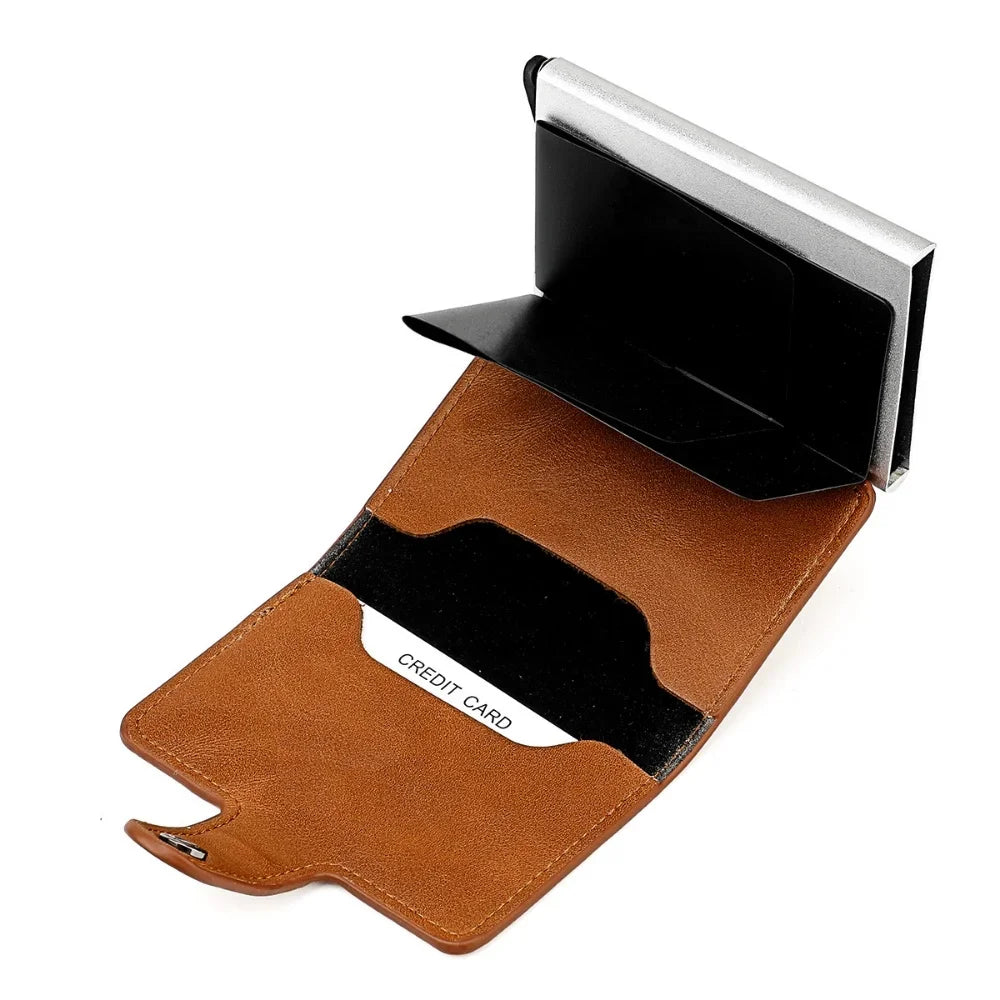 Aluminum Alloy Credit RFID Shielding Package Automatic Spring Card Anti-theft Wallet