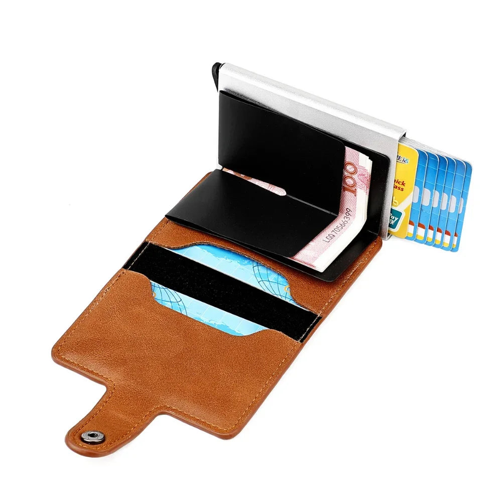Aluminum Alloy Credit RFID Shielding Package Automatic Spring Card Anti-theft Wallet