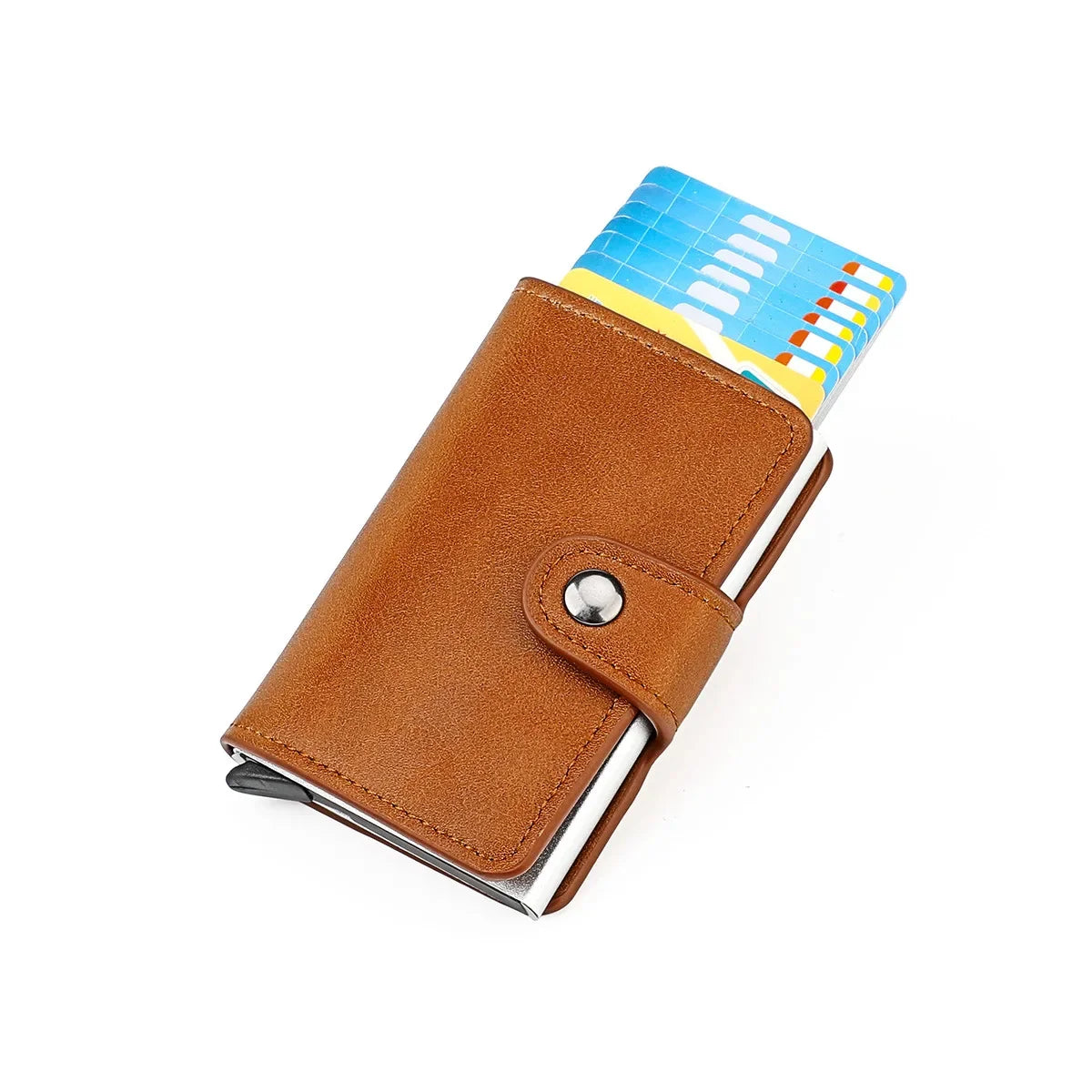 Aluminum Alloy Credit RFID Shielding Package Automatic Spring Card Anti-theft Wallet