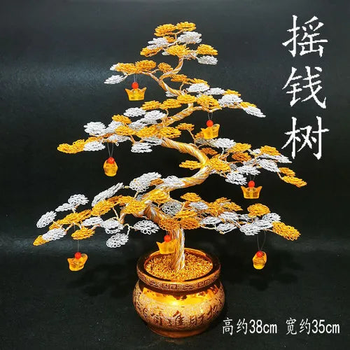 Aluminum wire handicrafts living room indoor bonsai fortune tree money tree money tree decorations home accessories
