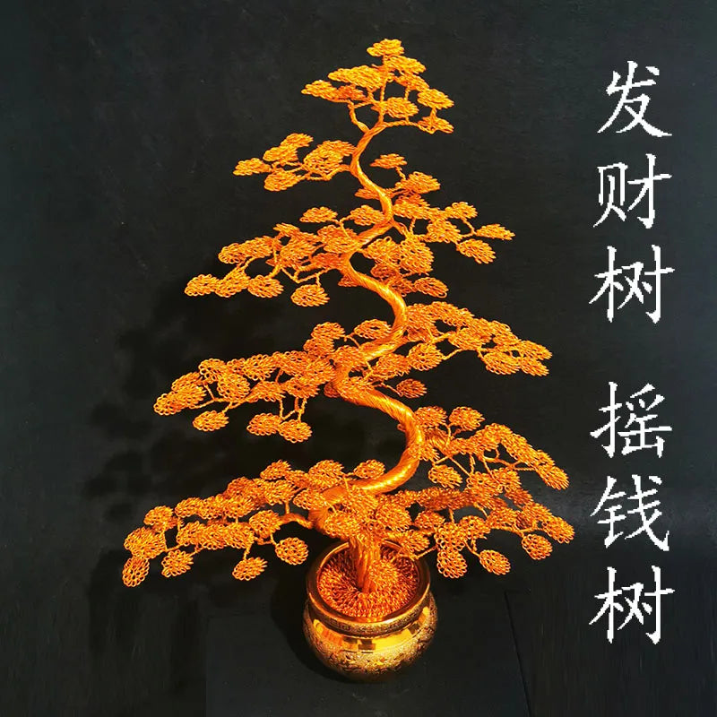 Aluminum wire handicrafts living room indoor bonsai fortune tree money tree money tree decorations home accessories