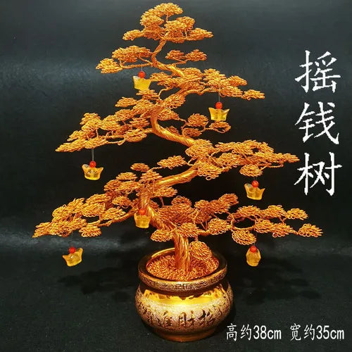 Aluminum wire handicrafts living room indoor bonsai fortune tree money tree money tree decorations home accessories
