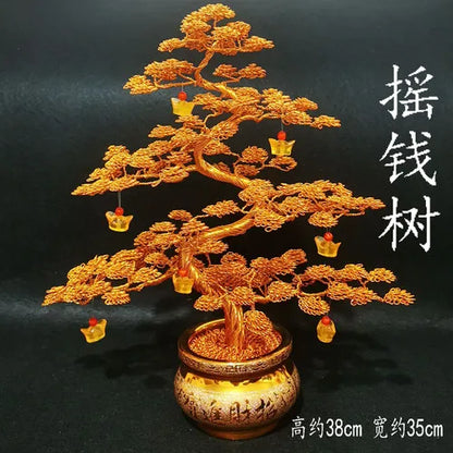 Aluminum wire handicrafts living room indoor bonsai fortune tree money tree money tree decorations home accessories
